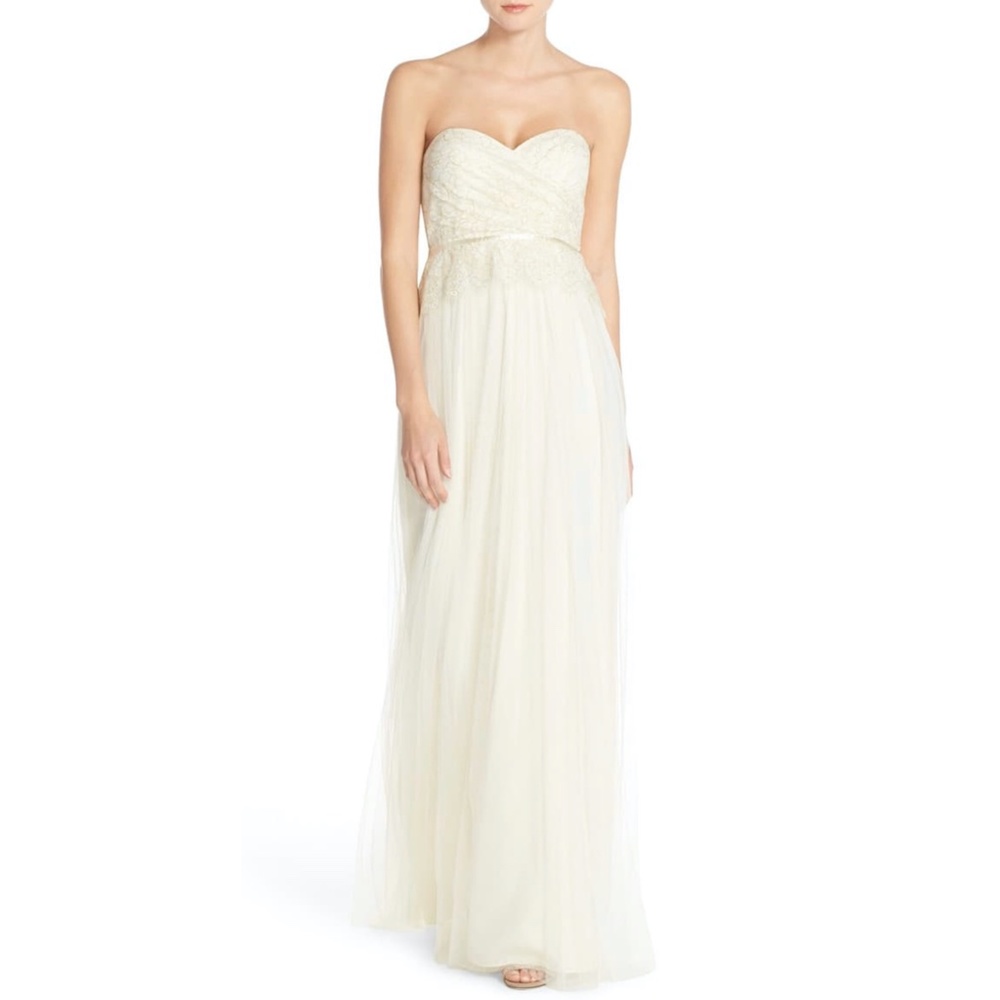 NEW Jenny Yoo Ivy Lace & Tulle Strapless Gown Size 2